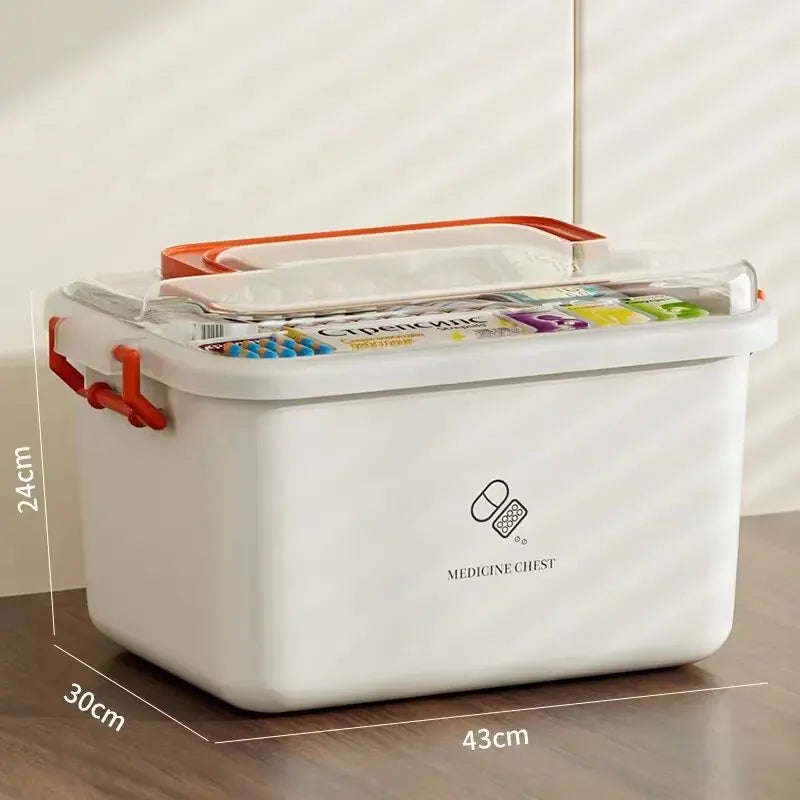 Large Capacity Portable Medicine Box for Home Use