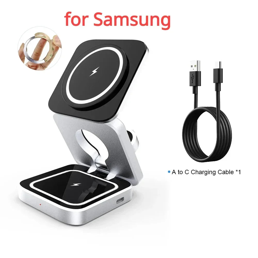 Magnetic Wireless Charging 3 in 1 Fast Wireless Charger