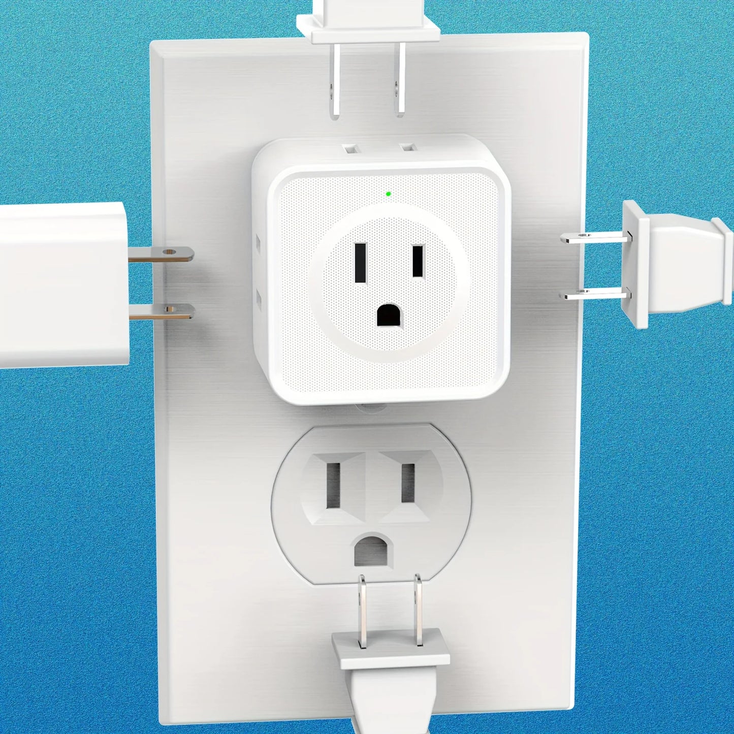 US Plug Multi-Outlet Wall Socket Extender with 5 AC Outlets