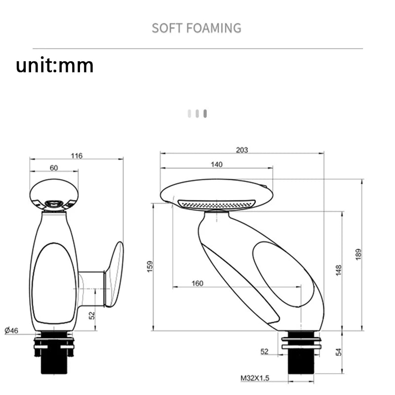 Large basin faucet with LED lighting