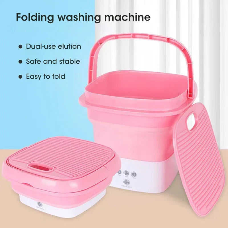 Foldable washing machine with dryer