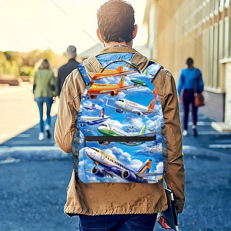 Cartoon Aircraft Floating Lightweight Bag Back To School