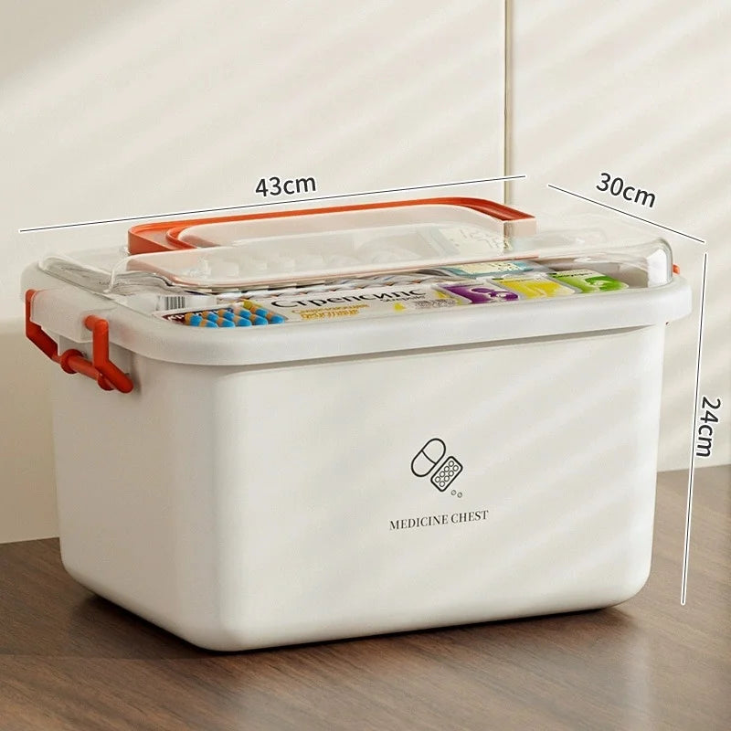Large Capacity Portable Medicine Box for Home Use