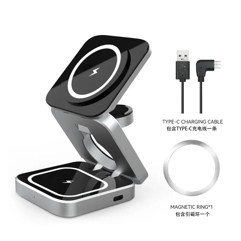 Magnetic Wireless Charging 3 in 1 Fast Wireless Charger