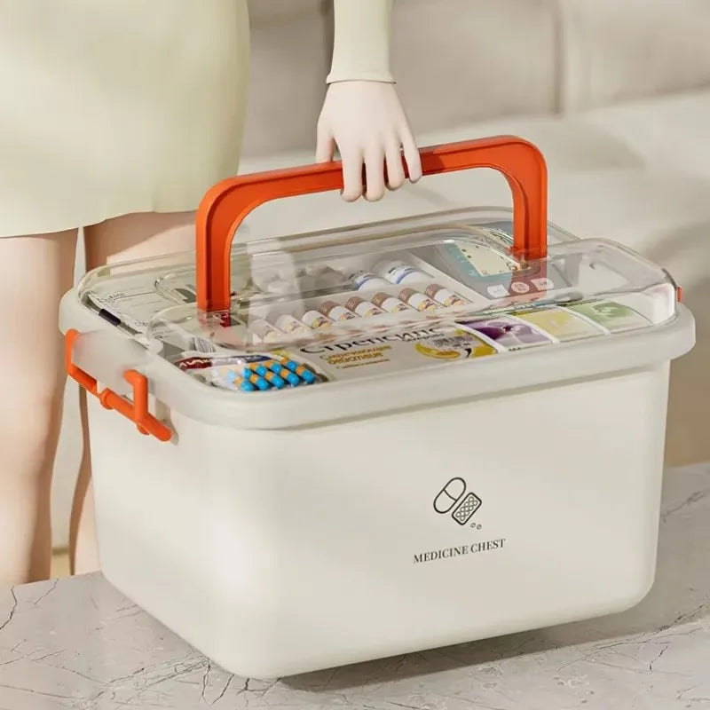 Large Capacity Portable Medicine Box for Home Use