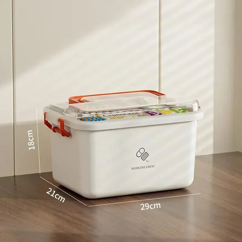 Large Capacity Portable Medicine Box for Home Use