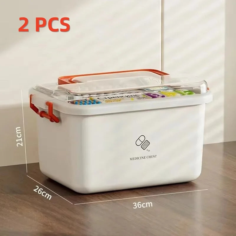 Large Capacity Portable Medicine Box for Home Use