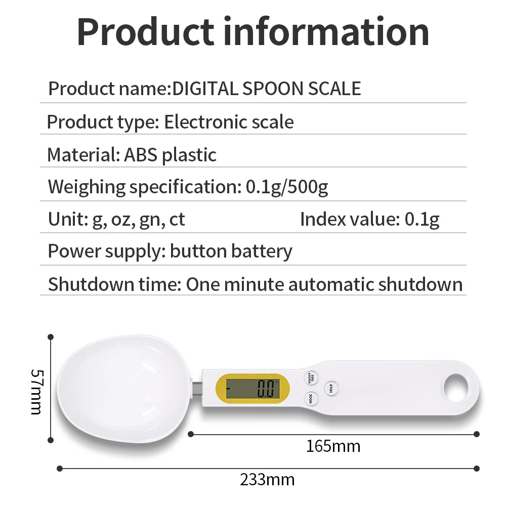 500g/0.1g Electronic Kitchen Scale, Spoon Scale