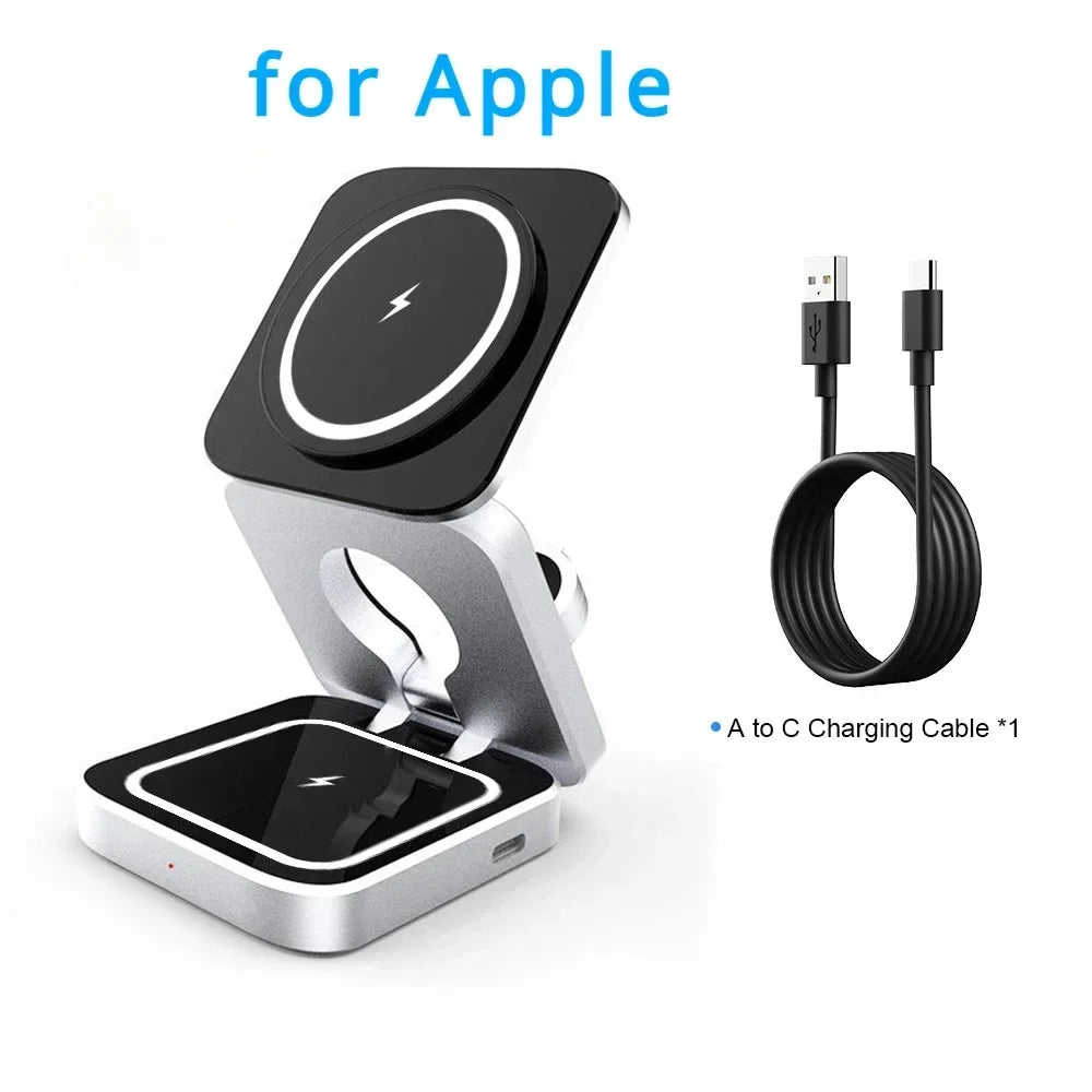 Magnetic Wireless Charging 3 in 1 Fast Wireless Charger