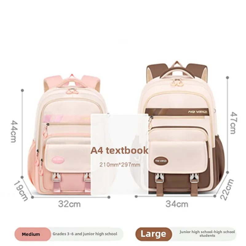 Children's school backpack with cartoon pendant