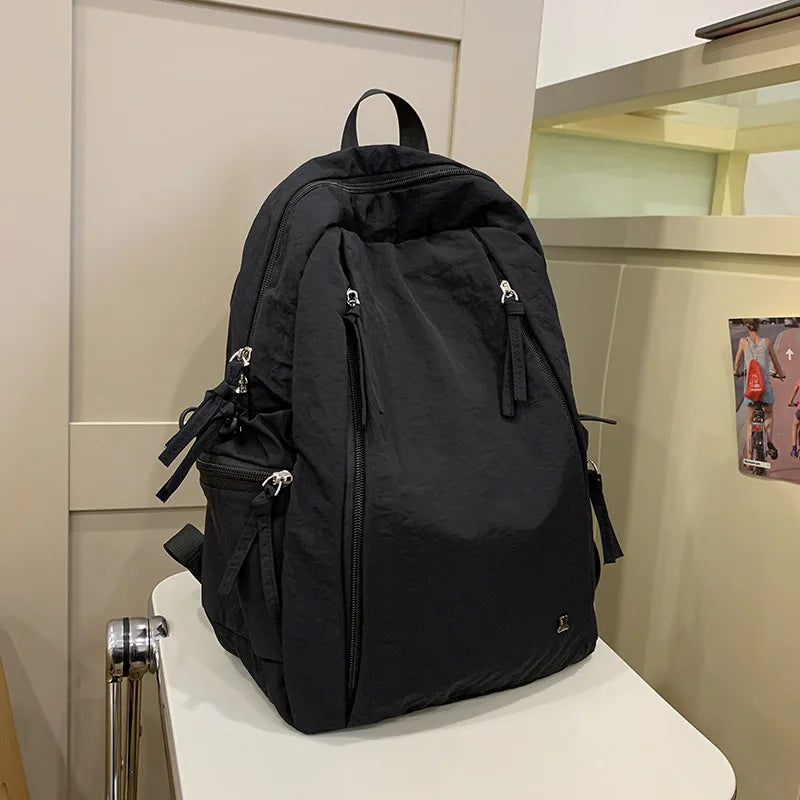 1pcs Unisex Backpack Simple Pure Color