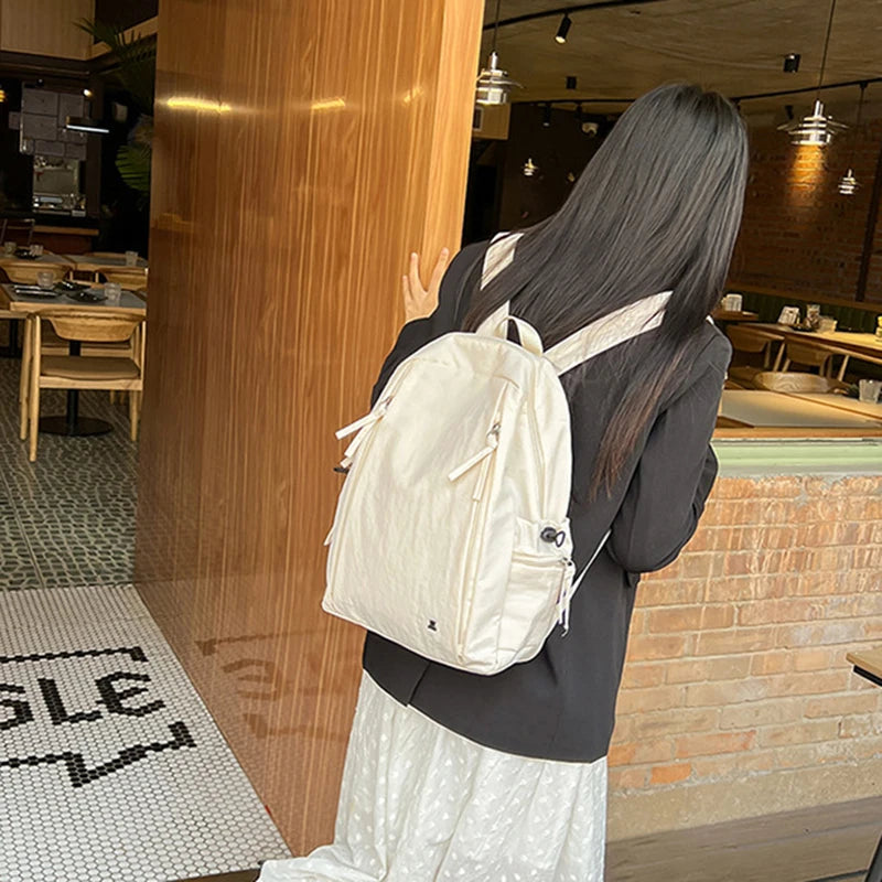 1pcs Unisex Backpack Simple Pure Color