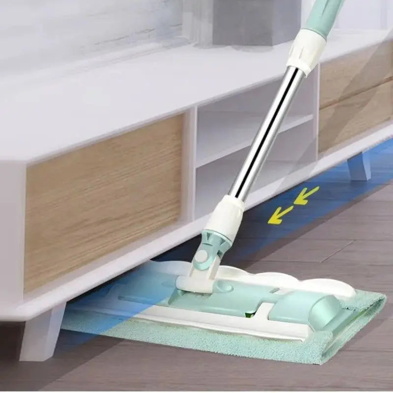 Flat mop with stainless steel handle