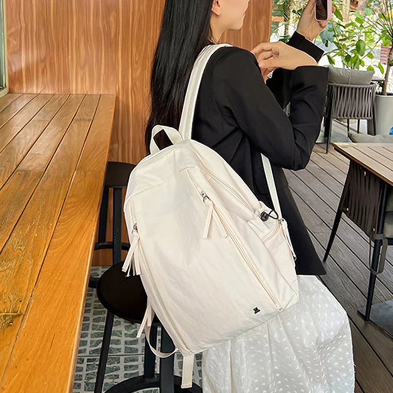 1pcs Unisex Backpack Simple Pure Color
