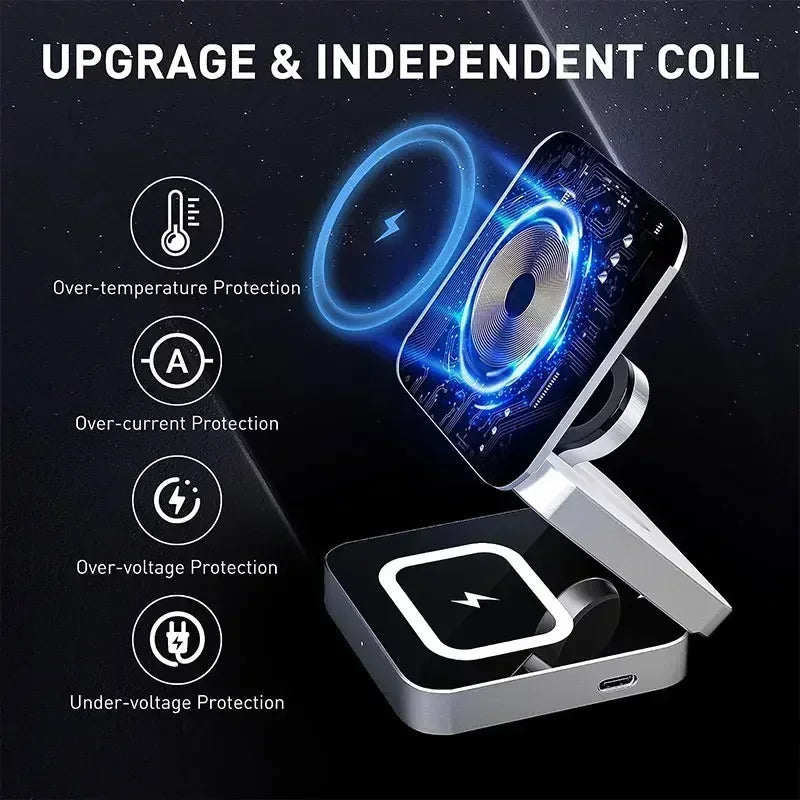 Magnetic Wireless Charging 3 in 1 Fast Wireless Charger