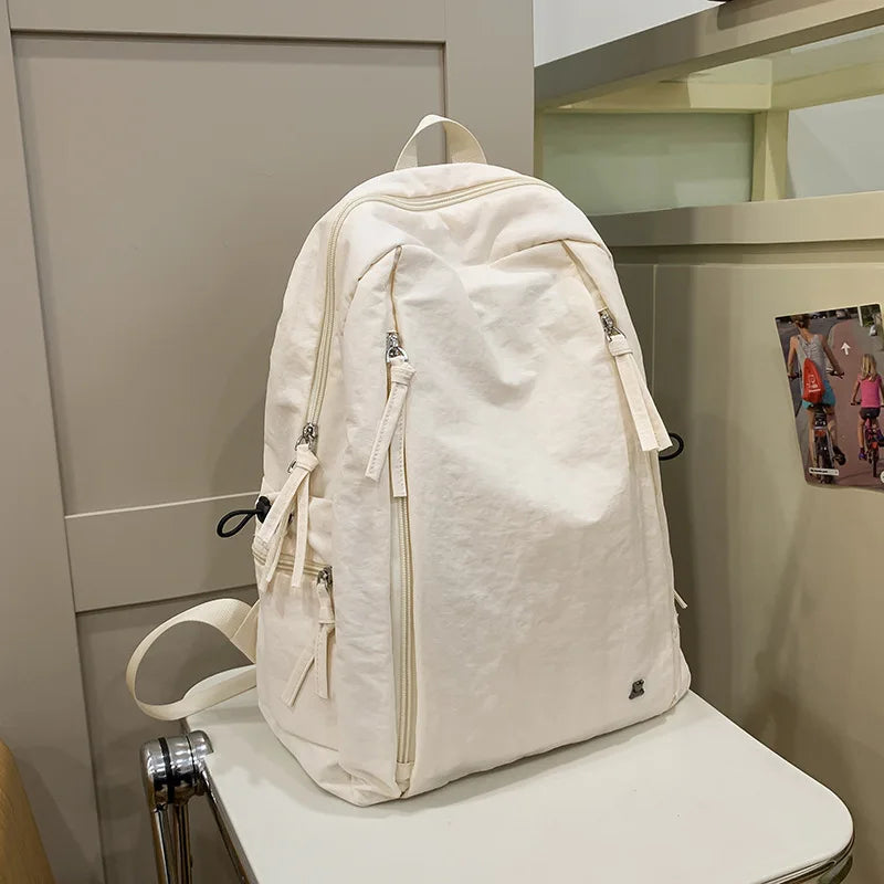 1pcs Unisex Backpack Simple Pure Color