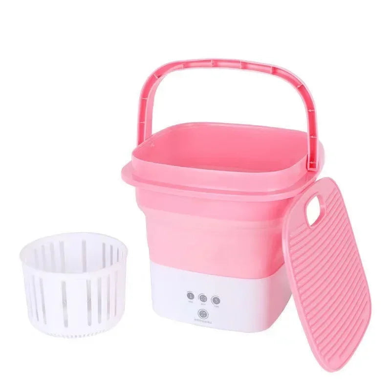 Foldable washing machine with dryer