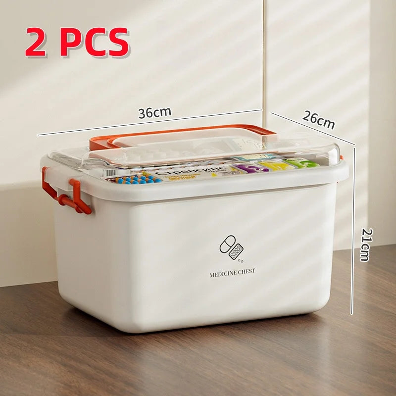 Large Capacity Portable Medicine Box for Home Use