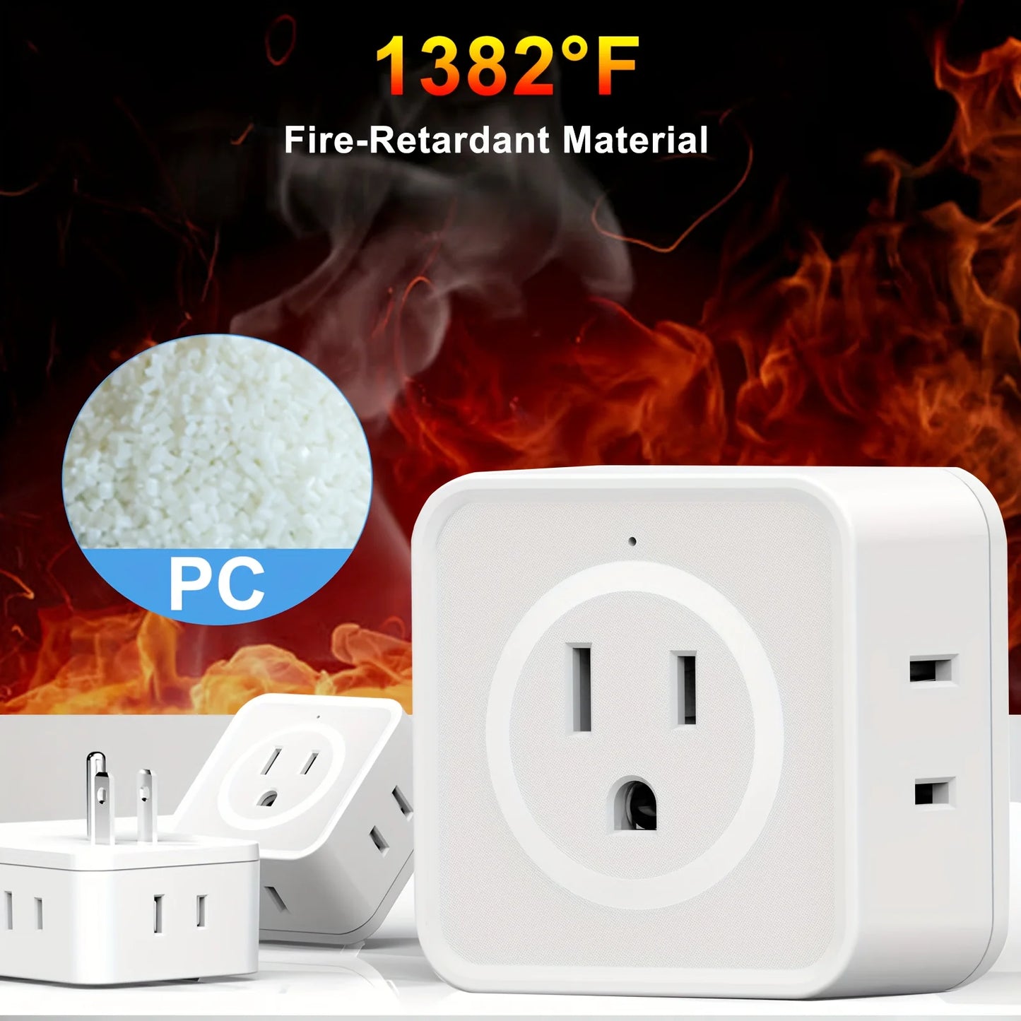 US Plug Multi-Outlet Wall Socket Extender with 5 AC Outlets