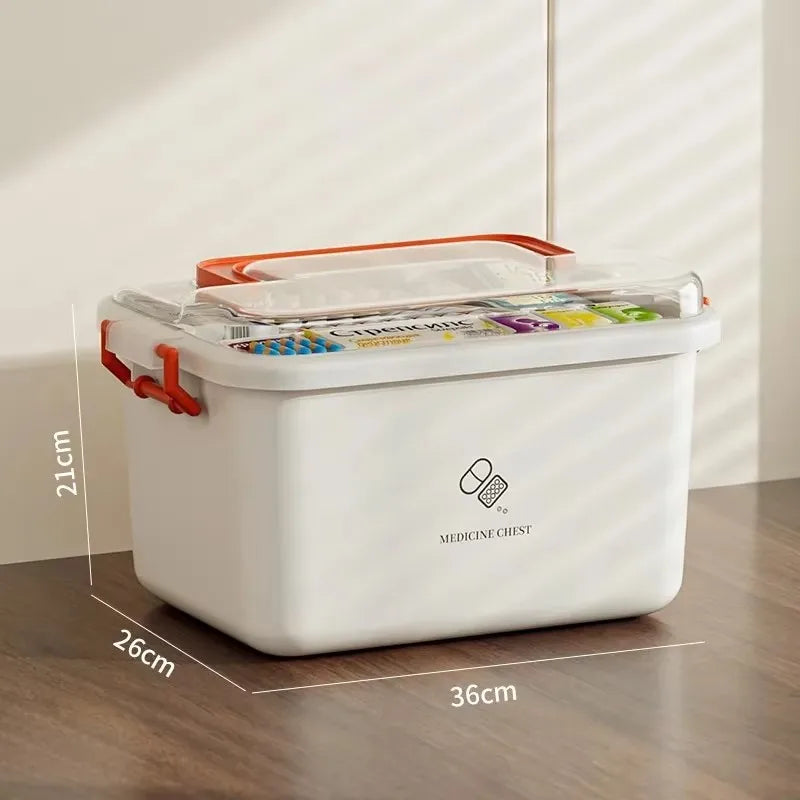 Large Capacity Portable Medicine Box for Home Use