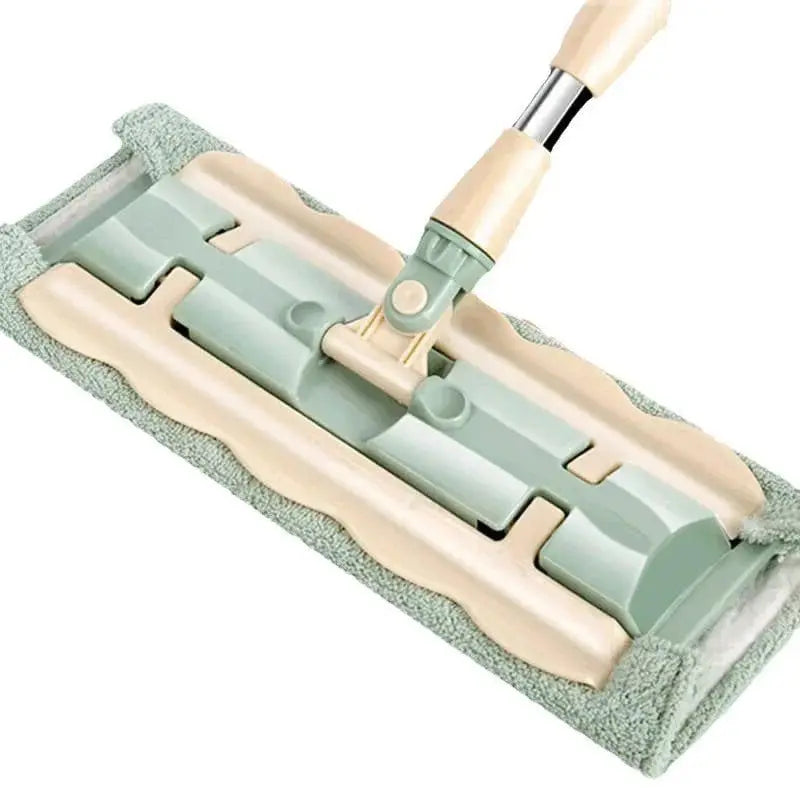 Flat mop with stainless steel handle