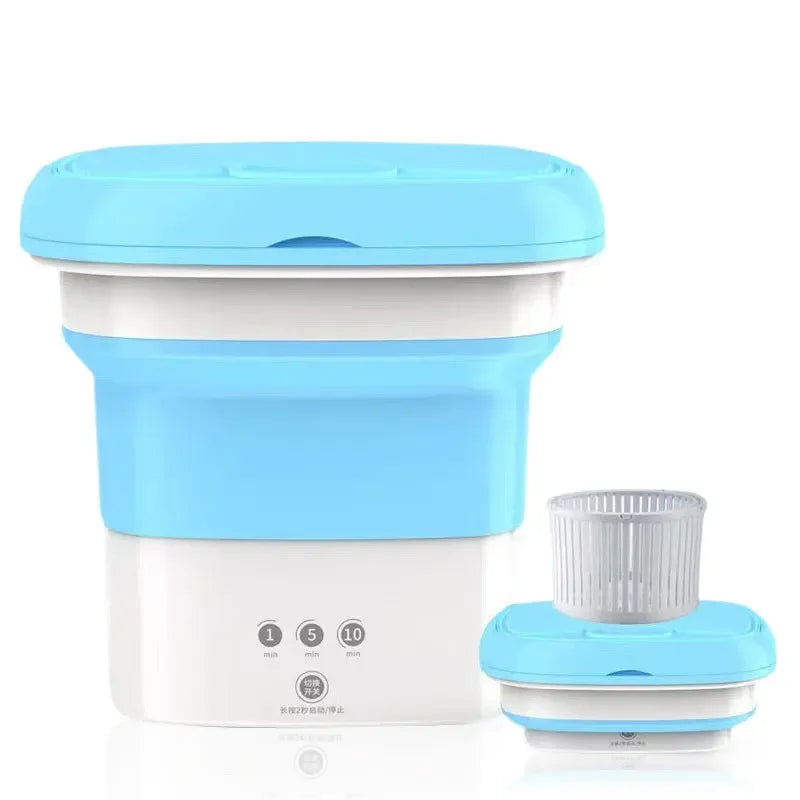 Foldable washing machine with dryer