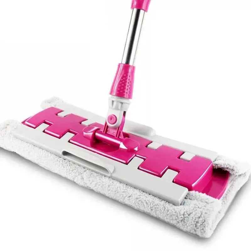 Flat mop with stainless steel handle
