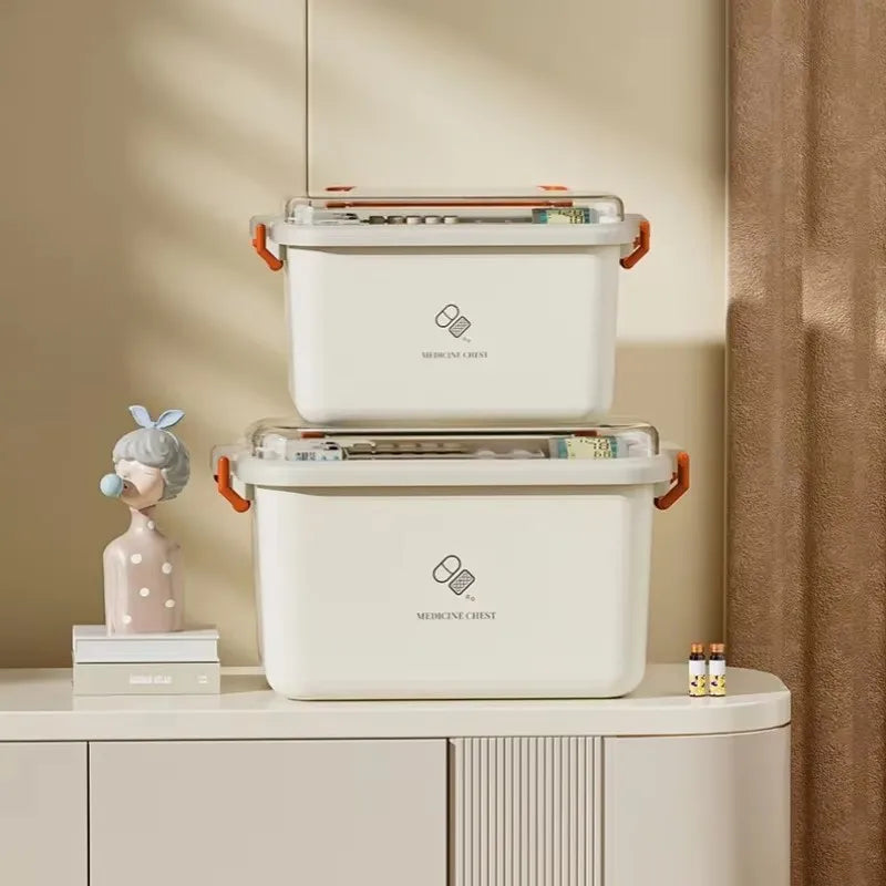 Large Capacity Portable Medicine Box for Home Use