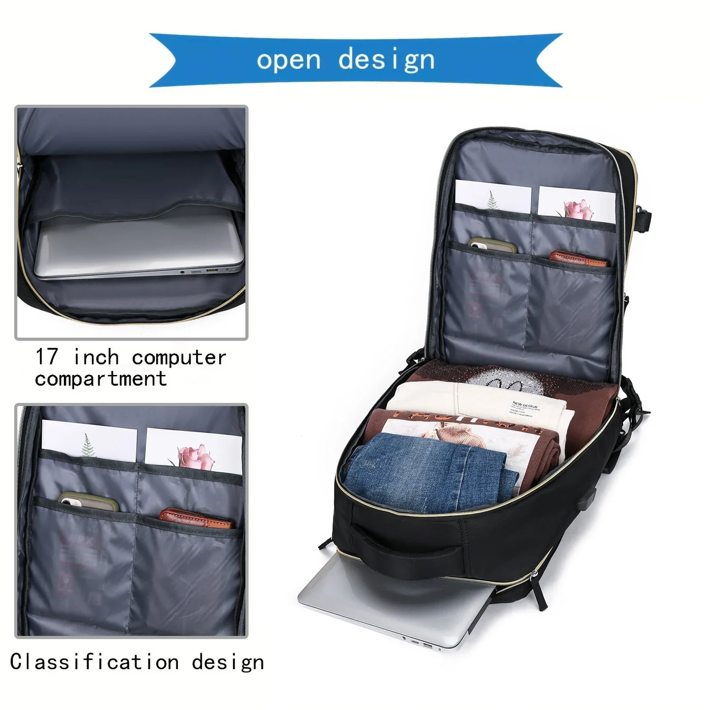 Large capacity travel backpack