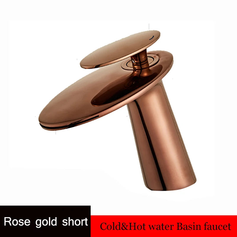 Washbasin with high and low brass faucet