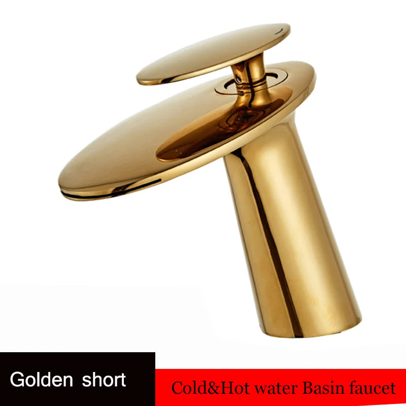 Washbasin with high and low brass faucet