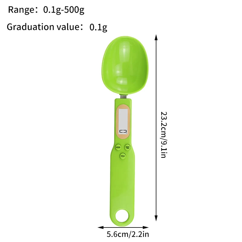 Small battery-operated electronic measuring spoon