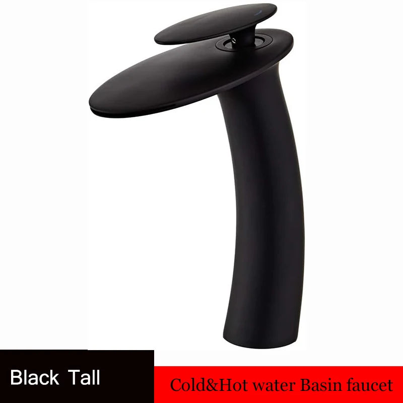 Washbasin with high and low brass faucet