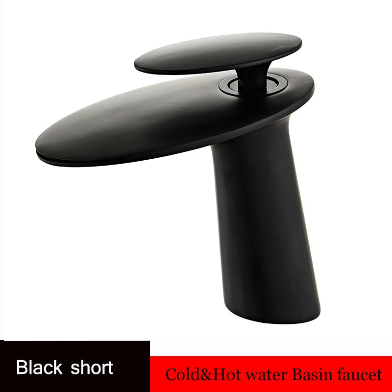 Washbasin with high and low brass faucet