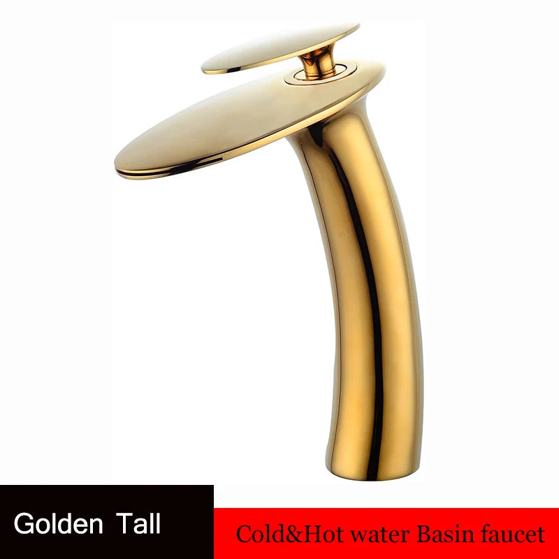 Washbasin with high and low brass faucet
