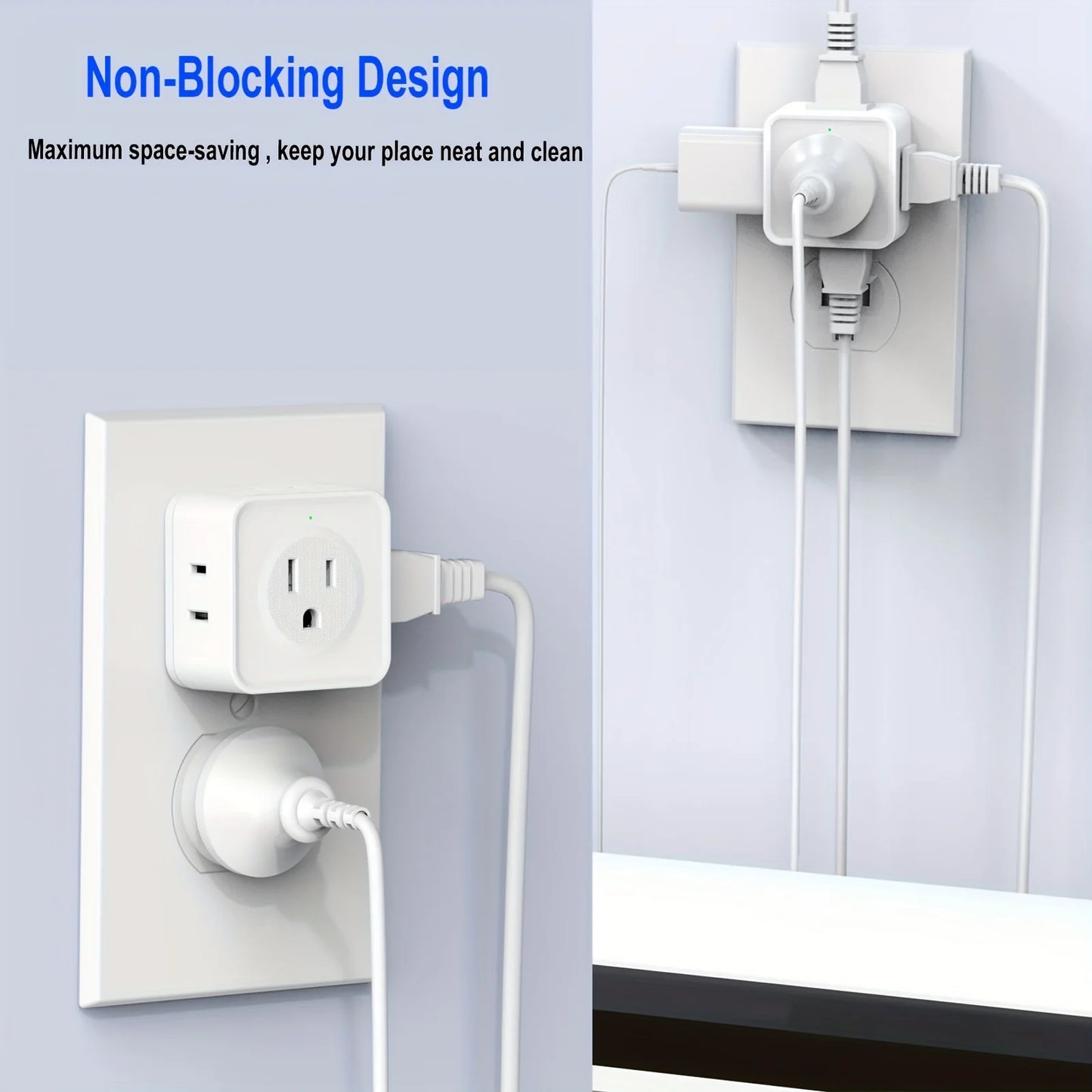 US Plug Multi-Outlet Wall Socket Extender with 5 AC Outlets
