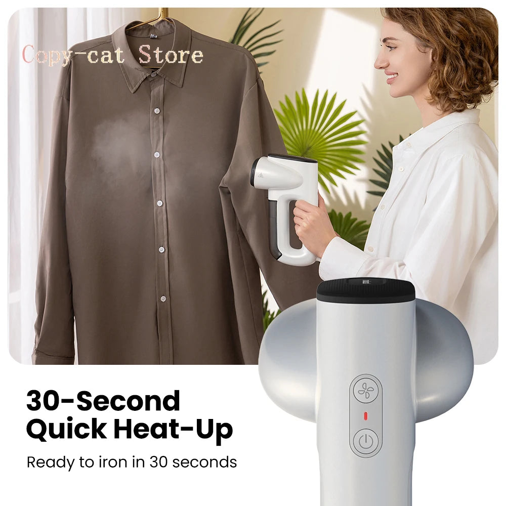 Self-priming portable steam iron with European plug
