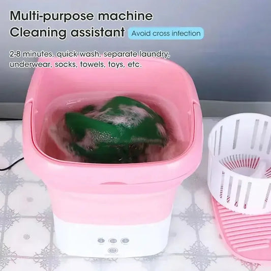 Foldable washing machine with dryer