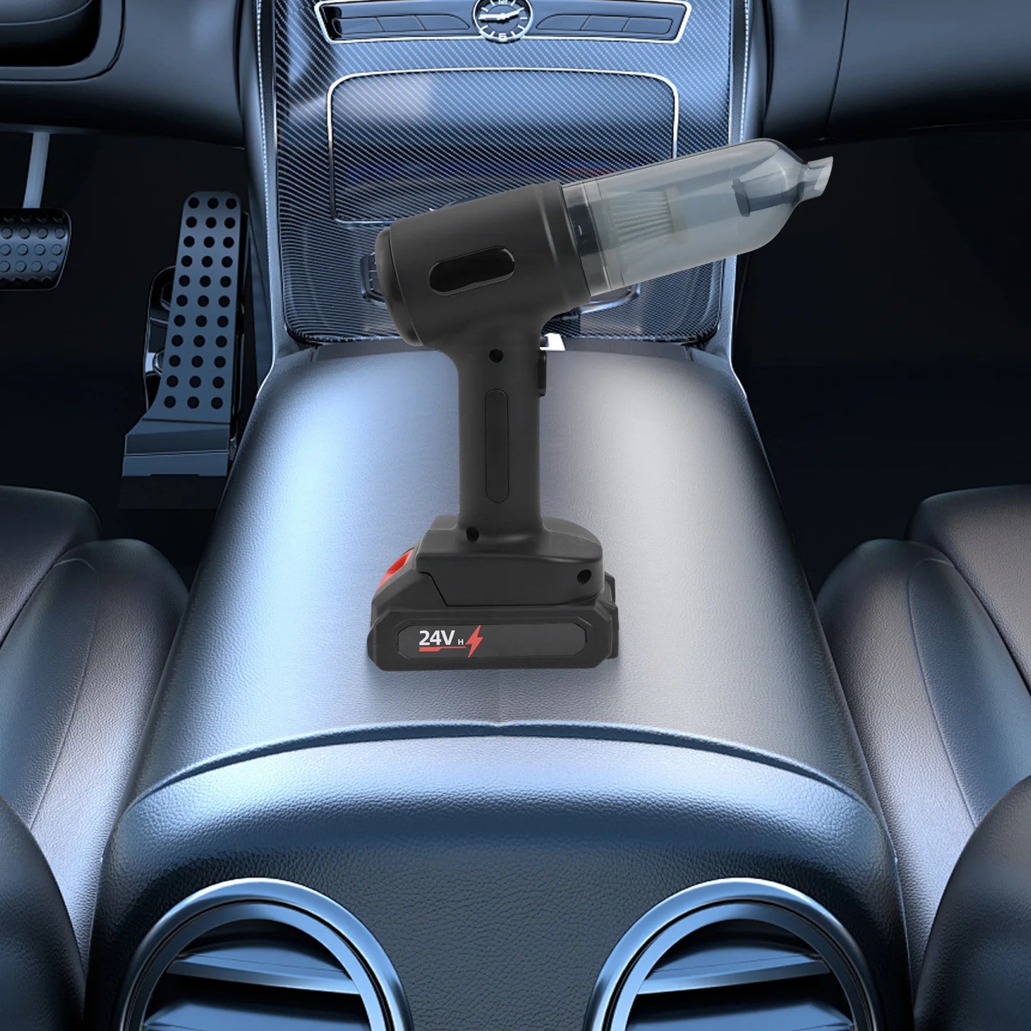 For home and car use, the size of the cordless vacuum cleaner is about 20*7*22cm