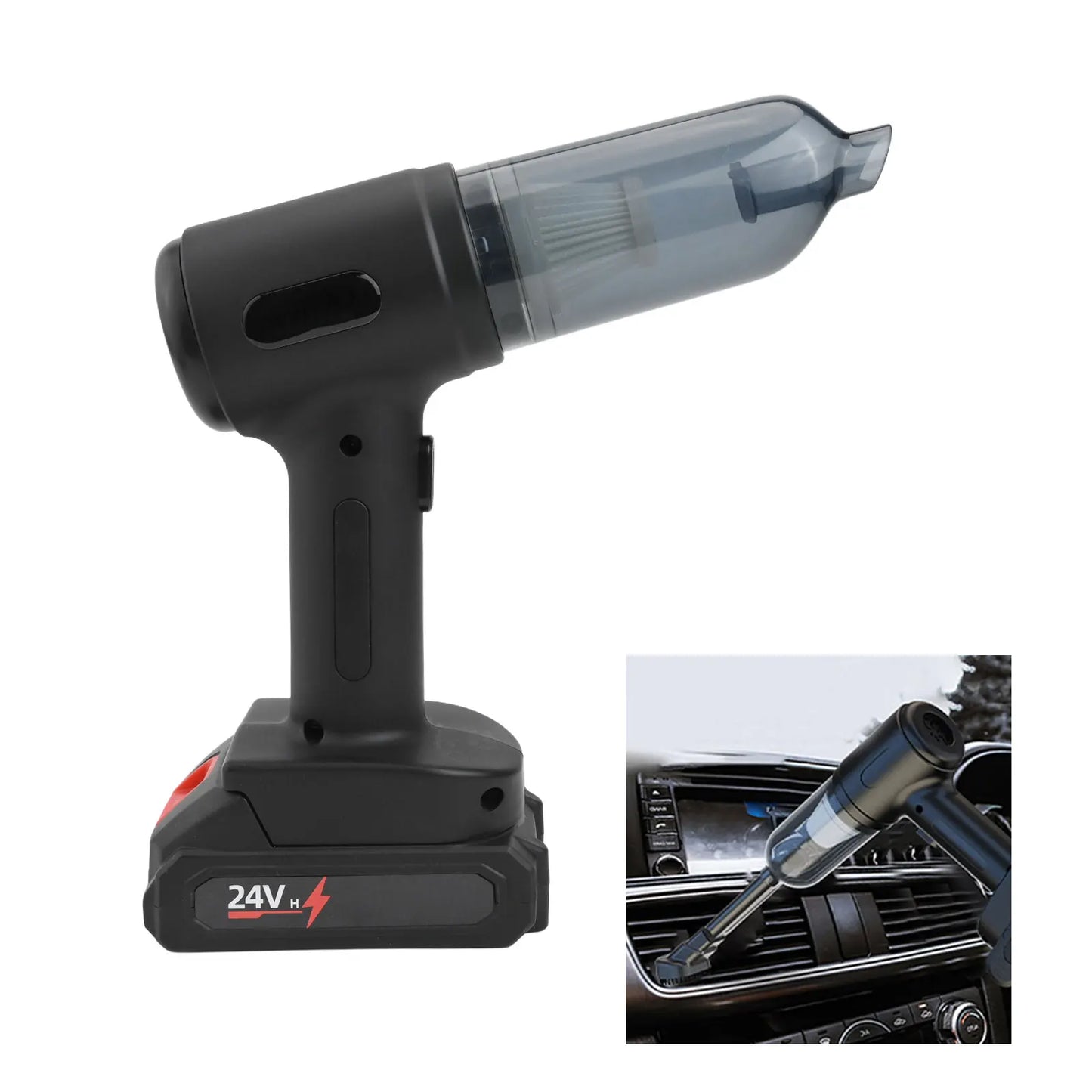 For home and car use, the size of the cordless vacuum cleaner is about 20*7*22cm
