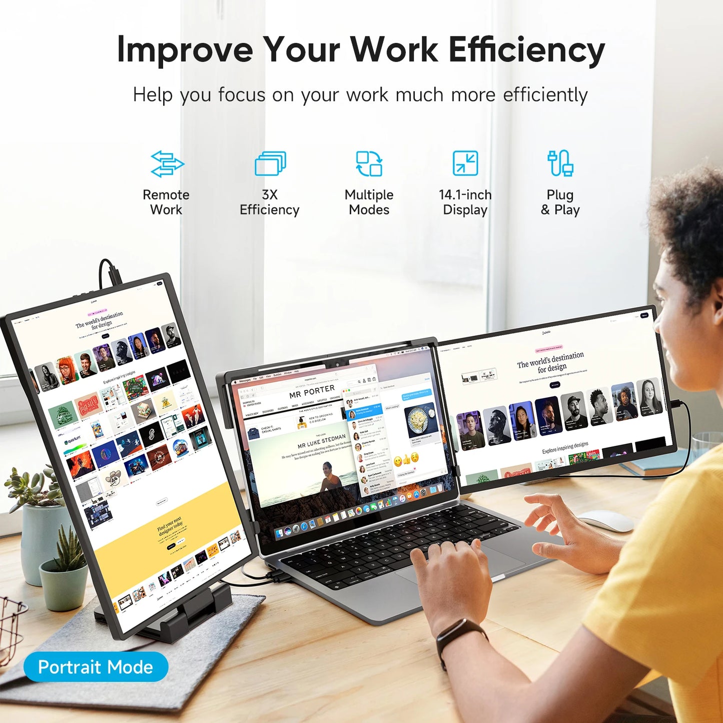 14.1-inch FHD 1200p portable monitors