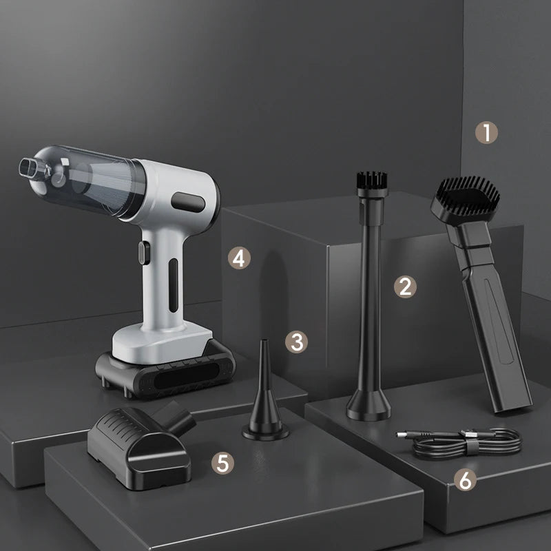 For home and car use, the size of the cordless vacuum cleaner is about 20*7*22cm