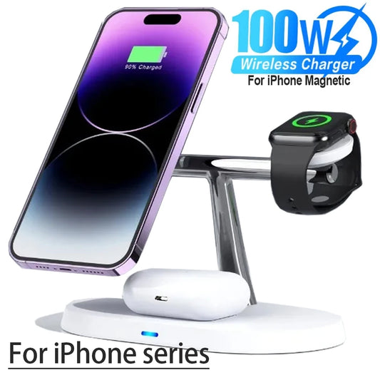 100W 3 in 1 Magnetic Wireless Charger