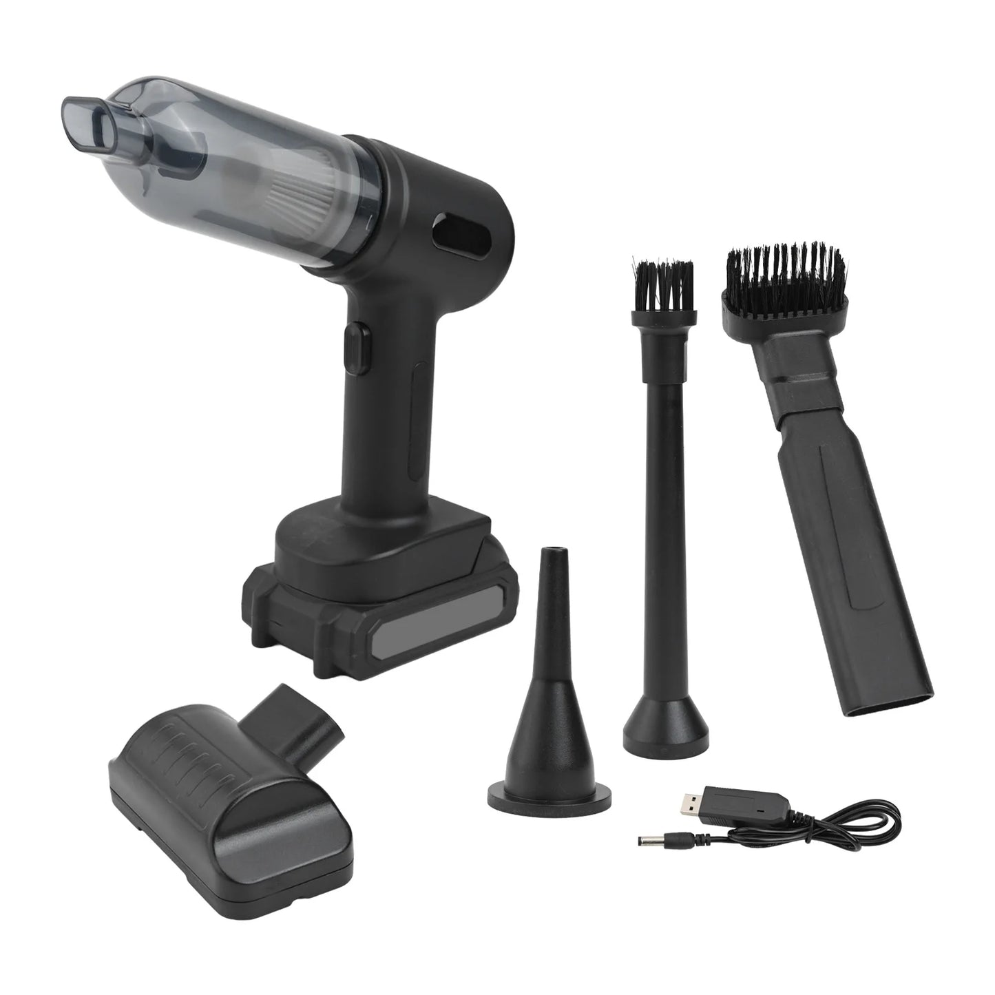 For home and car use, the size of the cordless vacuum cleaner is about 20*7*22cm