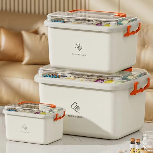 Large Capacity Portable Medicine Box for Home Use