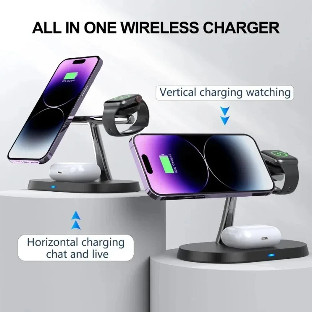 100W 3 in 1 Magnetic Wireless Charger