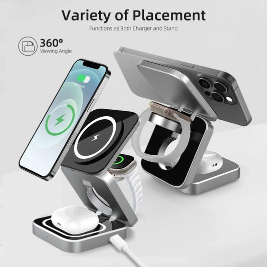 Magnetic Wireless Charging 3 in 1 Fast Wireless Charger