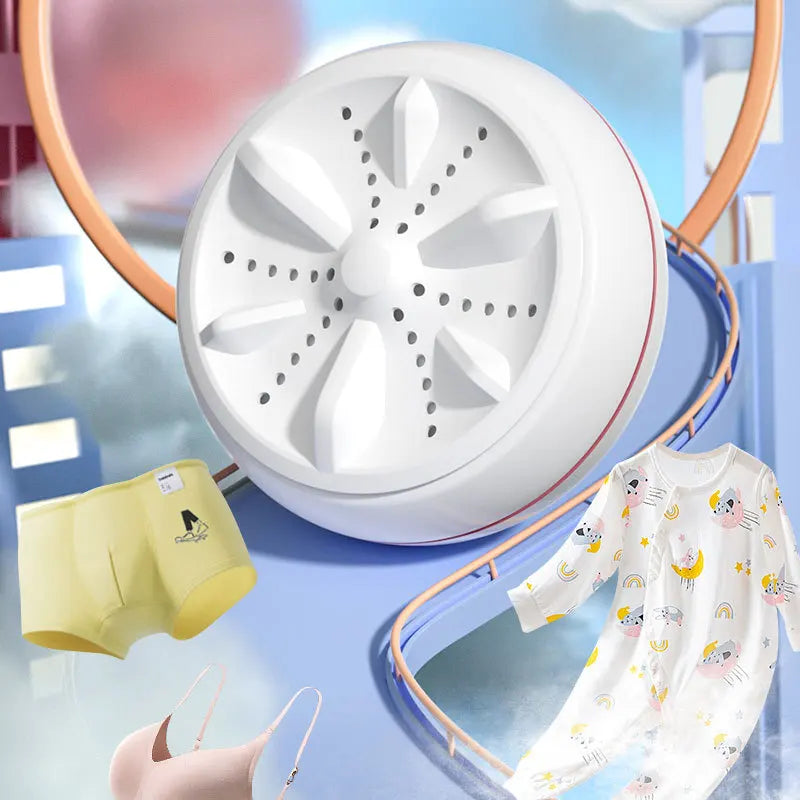 Portable Mini Washing Machine with Rotary Turbine Motor and USB Port