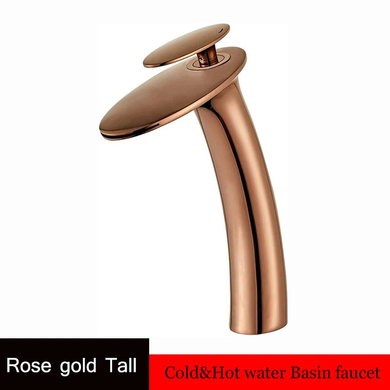 Washbasin with high and low brass faucet
