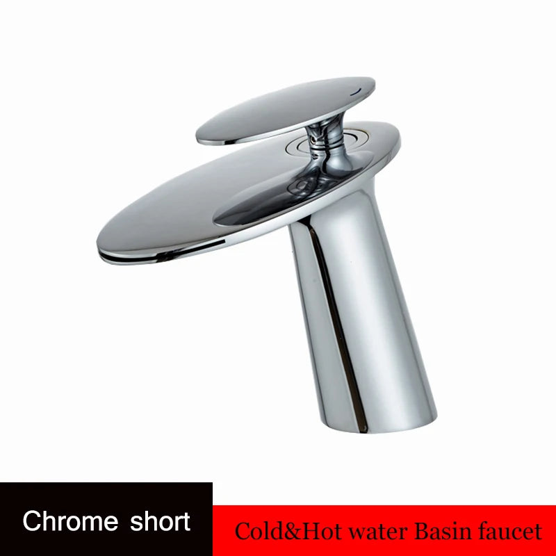 Washbasin with high and low brass faucet